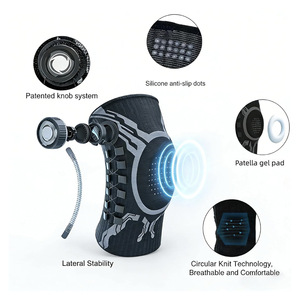 Rodillera deportiva profesional superventas transfronteriza para hombre con diseño ajustable por perilla, soporte <span class=keywords><strong>de</strong></span> resorte y silicona - Product Image 2