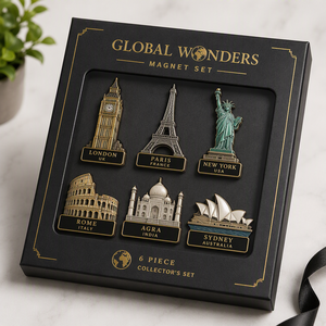 Set di Magneti per Frigorifero 3D in Metallo, Souvenir di New York, Parigi, Londra, Roma, Sydney, Taj Mahal, Adesivi Magnetici - Product Image 1