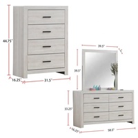 Ensemble de Meubles de Maison Complet de Luxe au Design Moderne, Lit King-Size, Rangement Réglable, Chambre en Bois Classique pour Fermes et Appartements