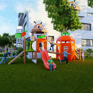 Boke Brown Plastic Houten & Metalen Kinderklimrek Klimframe Schommel Speeltoestel voor Leeftijden 3-15 Buitengebruik Schoolgebruik - Product Image 5