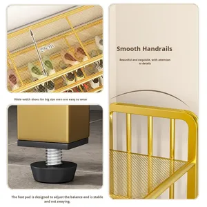 <span class=keywords><strong>Étagère</strong></span> à chaussures en métal personnalisable Cedar Space de <span class=keywords><strong>60</strong></span> <span class=keywords><strong>cm</strong></span>, stable, multi-niveaux, organisateur de rangement, gain de place, pour salon - Product Image 4