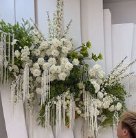 Nouvelles fleurs artificielles en soie, suspendues, en forme de riz, vertes douces, en cascade, larmes d'amoureux, herbe barbe de dragon, vente en gros, pour la décoration