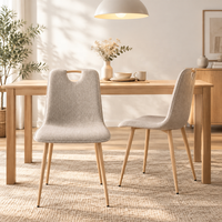 Chaise de salle à manger rembourrée à dossier en forme de cuillère, chaise latérale en tissu rembourré pour la maison, la cuisine, le restaurant, l'hôtel, la salle à manger