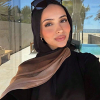 Hijab Opaque Premium en Tissu Dégradé, Casquette Ombrée, Écharpe Hijabs Imprimée en Jersey de Coton