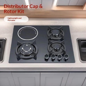 Cuisinière à gaz domestique multifonctionnelle en métal, intégrée, quatre brûleurs gaz et un électrique, économe en énergie, avec <span class=keywords><strong>plaque</strong></span> en verre trempé, compatible - Product Image 4