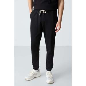 Ensemble de survêtement pour homme en coton noir épais, doux et texturé, coupe ample - 85261 - Noir/noir - Product Image 6