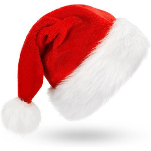Chapeau de Noël unisexe, grande taille, adultes, épais, fête de Noël, vacances, chapeau de Père Noël en peluche - Product Image 1