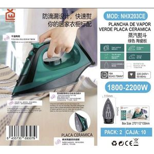 Plancha eléctrica de 1800-2200W con placa de cerámica y vapor para uso doméstico - Product Image 1