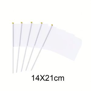 Personalized White Polyester Advertising Hand Waving Flag Sublimation Flags Blanks with <b>Pole</b> - Product Image 3