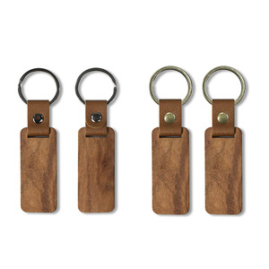 Custom Wooden Keychain with PU Strap