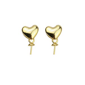 Ensemble pendentif et boucles d'oreilles en argent S925, accessoire vide pour perles DIY, bijoux brillants en forme de cœur, 1367 ensembles de bijoux tendance - Product Image 5
