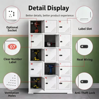 Armoire de charge pour outils électriques renforcée pour les chantiers de construction, casier de charge centralisé avec serrure à code multifonction