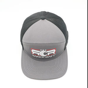 High-Quality 7-Panel Flat Bill Grey Performance Cap with Custom Laser Cut & Rubber Logo for Waterproof Unisex Sports Wear - Product Image 5