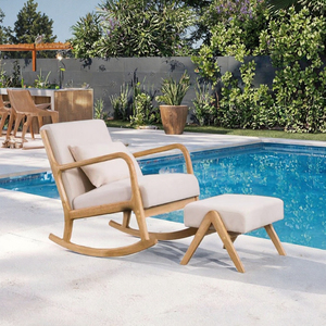 Fauteuil à bascule moderne en bois massif - Chaise de détente écologique pour la maison, le bureau et l'hôtel - Product Image 2