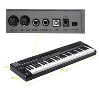 WORLDE PANDA61 Portable 61-Key USB MIDI Keyboard Controller 8 RGB Colorful Backlit Pads with USB Cable