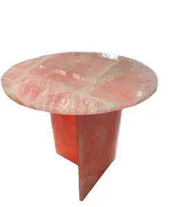북유럽 현대 고품질 분홍색 오닉스 거실 가구 대리석 커피용 탁자