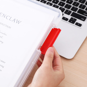 A4 Thickened Plastic <b>File</b> <b>Box</b> Document Storage Organizer with Clip On <b>File</b> Holder for Office Desk Organization - Product Image 3