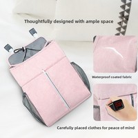 Sac de rangement suspendu multifonctionnel en lin pour berceau de bébé, pochette pour couches et lingettes, organisateur de chevet, essentiels pour nouveau-nés