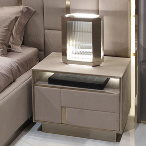 Contemporary Metal <b>Mirrored</b> Leather Bedroom Furniture Minimalism Style Luxury Night Stand VLIPE-BST-05-BELOVED Luxury Night Stan - Product Image 1