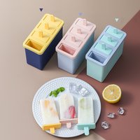 Ensemble de sucettes glacées en plastique DIY pour enfants, animaux personnalisés, dessert d'été, 4 pièces, outils de cuisine, gadgets, moule à crème glacée en silicone