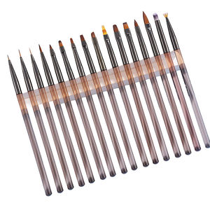 Lot de 3 pinceaux de nail art ultra-fins à poils en nylon et manche métallique, outil de peinture pour liner d'ongles, logo personnalisé OEM ODM, directement de l'usine - Product Image 3