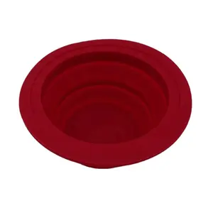 주문 음식 급료 빨간색 여행을 위한 편리한 접히는 실리콘고무 그릇