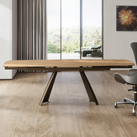 Table à manger rectangulaire en verre trempé au design moderne et luxueux, extensible et pliable, 8 places, pour usage hôtelier