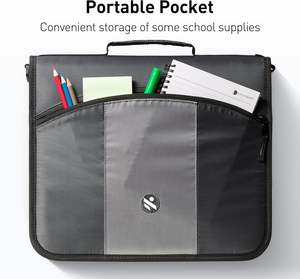 แฟ้ม BSCI แบบพกพา หลายช่องใส่เอกสาร ดีไซน์ 3 ห่วง พร้อมซิป ความจุ 600 แผ่น แฟ้มจัดระเบียบเอกสารสำหรับโรงเรียน - Product Image 2