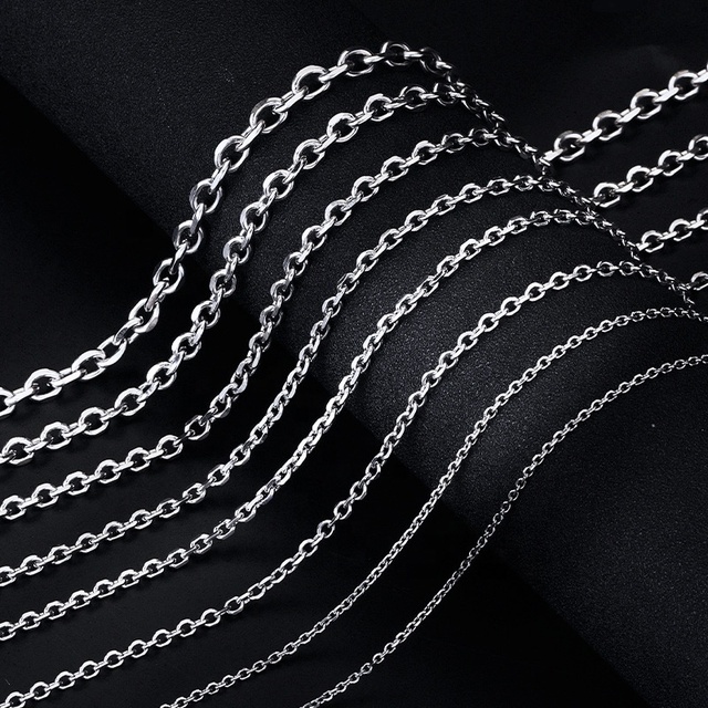 Cheap Price Wholesale Silver Medical Surgical Thin Cable Chains Schmuck Roll Cadena Stainless Steel Necklace Cross Chain Jewelry