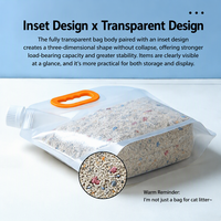 Sachet Doypack personnalisé pour litière pour chat, emballage pour animaux de compagnie avec poignée, sac composite imprimé du logo pour litière pour chat, nourriture sèche, etc.