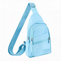 Sac à bandoulière léger et imperméable en polyester grande capacité avec fermeture éclair pour étudiants