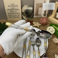Ensemble de couteau, fourchette et cuillère en acier inoxydable 304 à motif de blé, vaisselle de restaurant