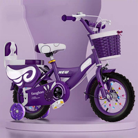 Gran oferta de bicicleta para niños de 12 pulgadas con ruedas de entrenamiento, ideal para principiantes de 3 años, marco de acero estable