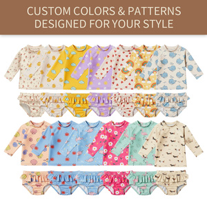 Ensemble <span class=keywords><strong>de</strong></span> <span class=keywords><strong>maillot</strong></span> <span class=keywords><strong>de</strong></span> <span class=keywords><strong>bain</strong></span> Rashguard pour filles, personnalisé, à manches longues, protection UV, haut <span class=keywords><strong>de</strong></span> <span class=keywords><strong>maillot</strong></span> <span class=keywords><strong>de</strong></span> <span class=keywords><strong>bain</strong></span> et bas à jupe, pour bébés et jeunes, motif fleur et coccinelle - Product Image 3