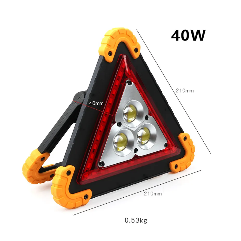 LED red triangle battery multifunctional working lamp outdoor security emergency alarm caution lamp