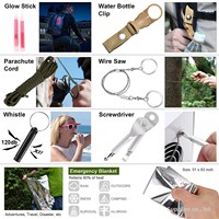Kit d'outils de survie en plein air transfrontalier PTGE, équipement tactique multifonctionnel EDC pour le camping et l'autodéfense