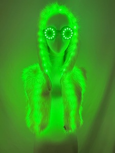 Gilet à capuche en fausse fourrure LED RGB pour <span class=keywords><strong>femme</strong></span>, <span class=keywords><strong>tenue</strong></span> lumineuse pour festival, veste en fourrure rechargeable à couleurs changeantes pour rave, <span class=keywords><strong>Burning</strong></span> <span class=keywords><strong>Man</strong></span> - Product Image 3