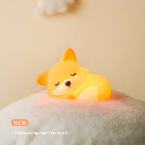 친환경 폭스 실리콘 배터리 구동 LED 따뜻한 백색 야간 조명 스퀴시 동물 램프 유아용 책상 장식 재미있는 어린이 선물 - Product Image 5