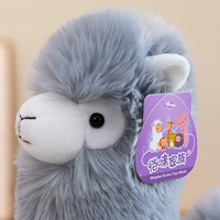Boneka Alpaca Kawaii Berdiri, Mainan Plush Grosir, Dekorasi Rumah, Mirip Asli, Teman Anak, Hadiah Penghibur