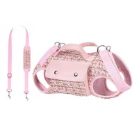 Sac à dos bandoulière pour chien et chat, sac de transport pour animaux de compagnie, léger, réglable, compatible avec laisse, transport à la main, pour l'extérieur