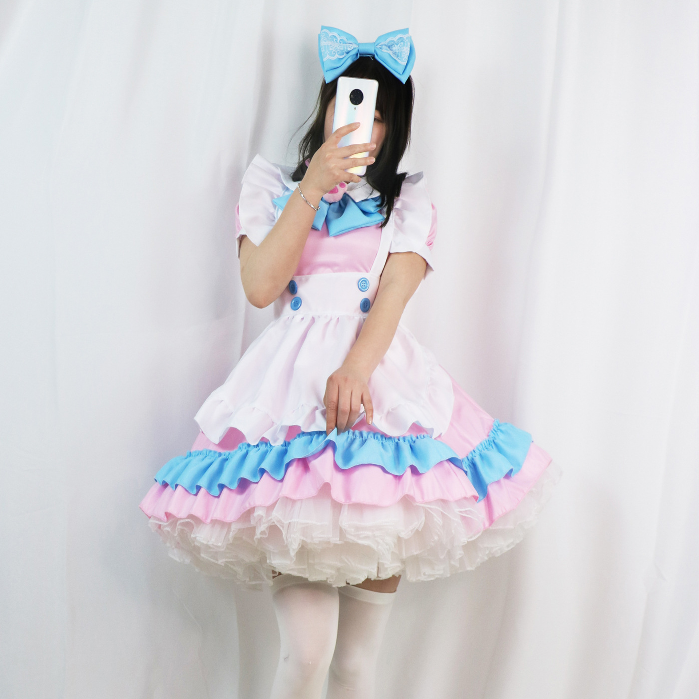 pink and blue maid dress Sexy Women Kawaii Lolita Pink Blue Maid Outfit Cosplay Costume Lovely Dress Girl