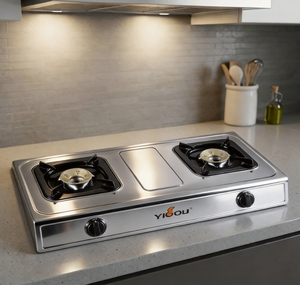 Table <span class=keywords><strong>de</strong></span> cuisson à <span class=keywords><strong>gaz</strong></span> en acier inoxydable avec allumage piézoélectronique, puissance 5000W, <span class=keywords><strong>installation</strong></span> sur table pour usage domestique - Product Image 3