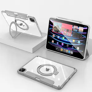 厂家批发磁性双面夹套2合1透明支架背套隐藏笔槽适用于ipad pro11英寸套