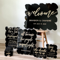 Panneau de bienvenue de mariage en acrylique, plan de table, panneaux de mariage peints en acrylique