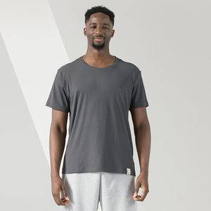 T-shirt <span class=keywords><strong>semplice</strong></span> da uomo a costine coreane di seta <span class=keywords><strong>bianca</strong></span> 95% cotone 5% Nylon/180g di vendita calda a buon mercato - Product Image 3