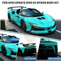 Kit carrosserie large semi-visible en fibre de carbone sèche SF90XX pour SF90 Spider : pare-chocs avant, capot moteur, aileron, hayon arrière, pièces de tuning