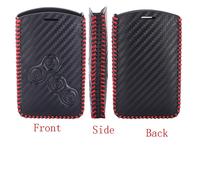 4 boutons En Fiber De Carbone En Cuir De Style De Voiture-Style Étui Protecteur Pour Renault Clio Logan Megane 2 3 Koleos Scenic Carte