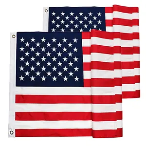 Venda quente preço de fábrica 24 horas, americano 5x8 bordado estrelas 220gsm marcas atacado propaganda bandeira e bandeira