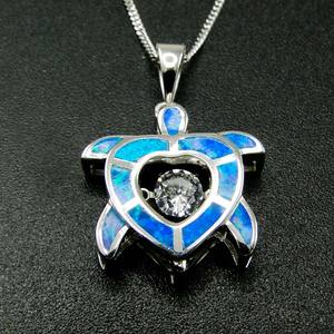 Groothandel 925 Sterling Zilver Blauw Opaal Zeeschildpad En Dansen Diamant Hanger - Product Image 4