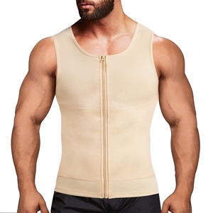 Gilet sculptant pour homme à double fermeture éclair, gaine amincissante, chemise <span class=keywords><strong>de</strong></span> compression pour le contrôle du ventre avec baleines en acier, <span class=keywords><strong>correcteur</strong></span> <span class=keywords><strong>de</strong></span> <span class=keywords><strong>posture</strong></span> - Product Image 2